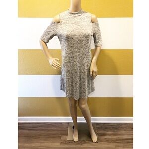 Trendyland gray cold shoulder sweater dress